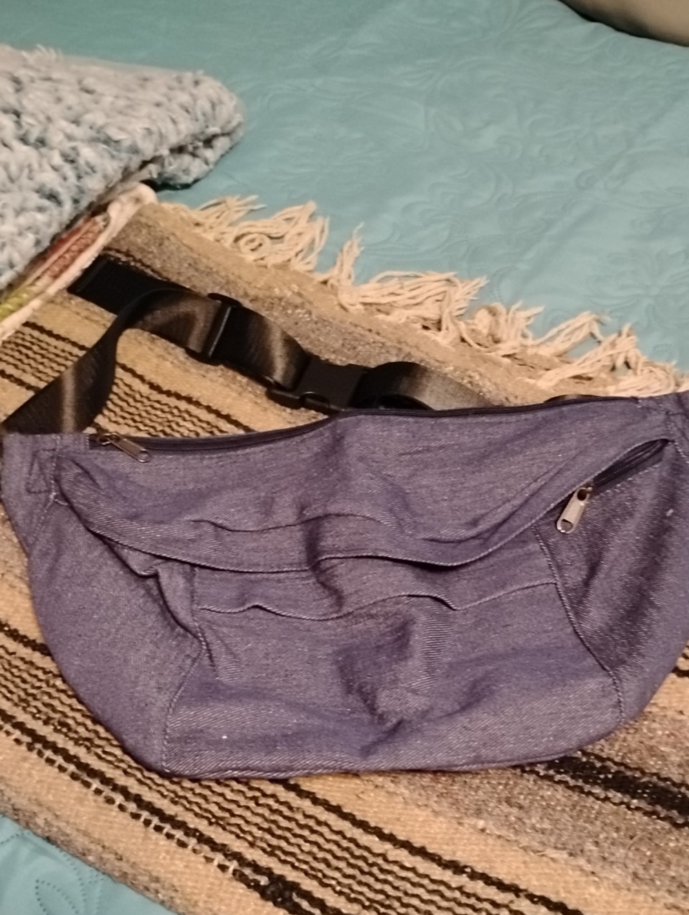 Denim Blue Waist Bag - Unbranded